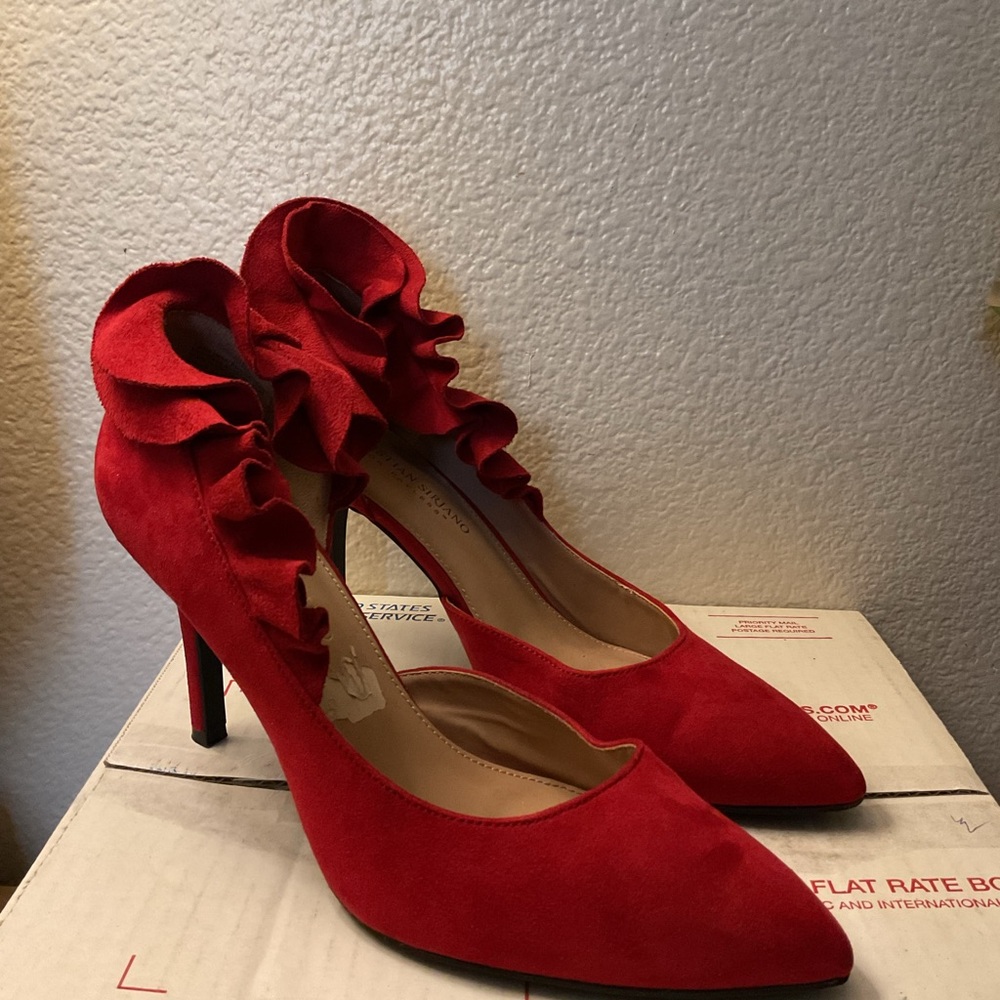 Elegant Red Ruffle Heels